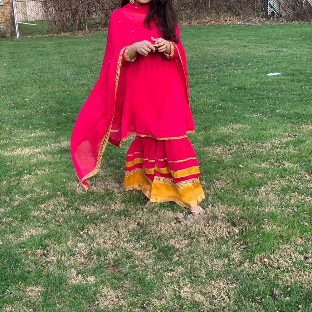 Peplum style gharara pants